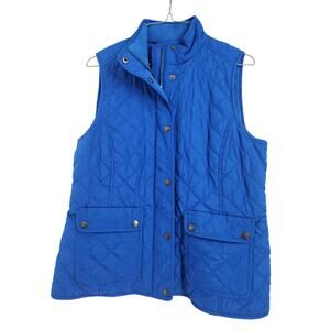 Talbots Blue Quilted Vest - Women's Petite Size Small